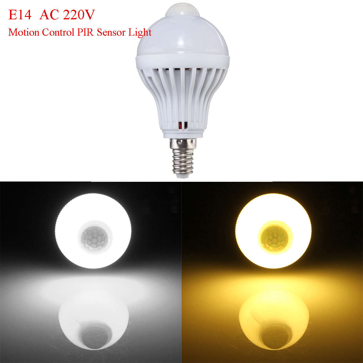E14 5W 18 SMD 2835 LED Motion Control PIR Sensor Light Lamp Bulb AC 220V