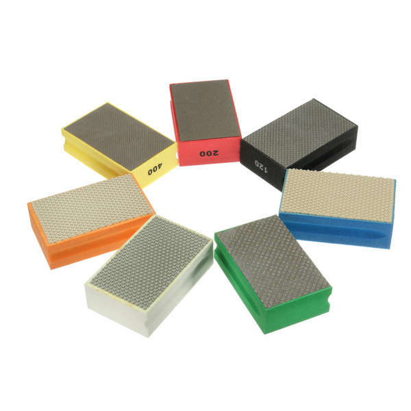 95*58mm 60-3000 Grit Diamond Hand Pad For Granite Concrete Marble Glass Polishi