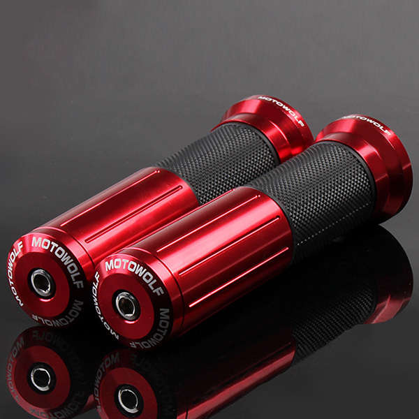 22mm Universal CNC Aluminum Motorcycle Handlebar Hand Grips Bar Rubber For MOTO