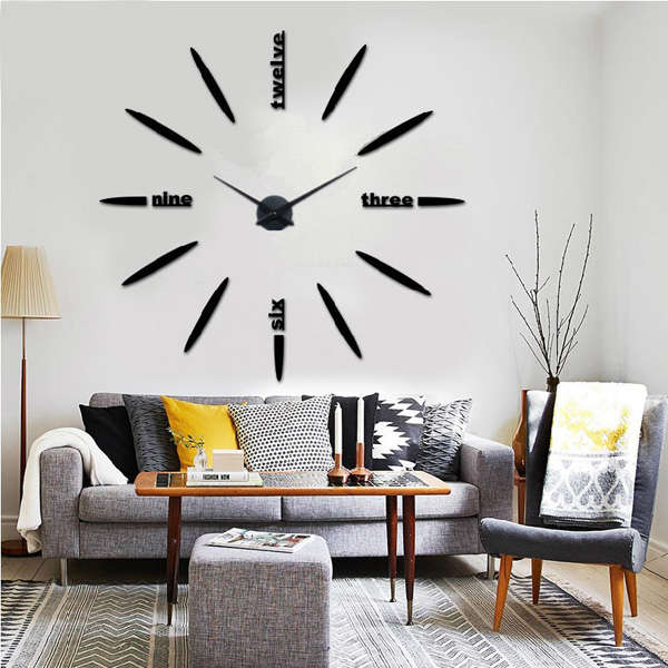 3D DIY Modern Mute Mirror Wall Clock Wall Sticker Home Decoration