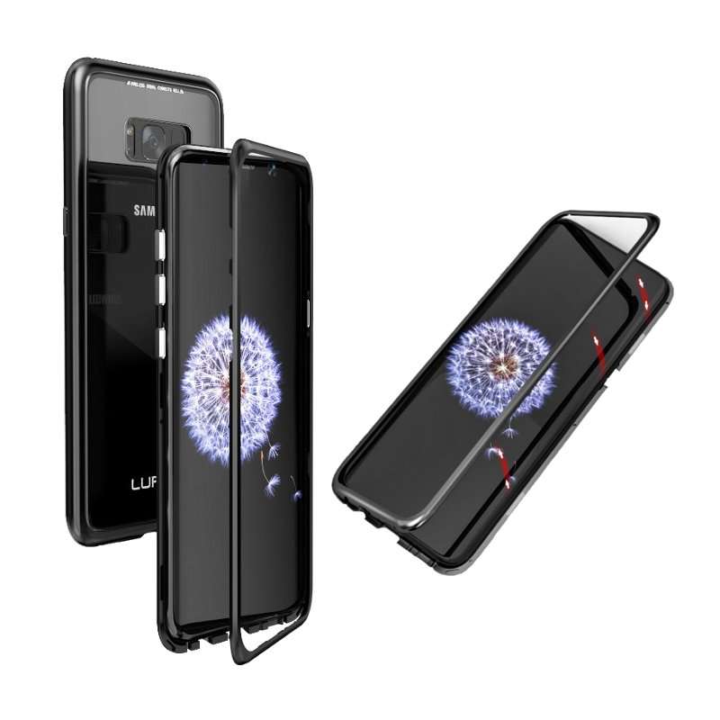 Luphie Magnetic Adsorption Aluminum Tempered Glass Protective Case For Samsung