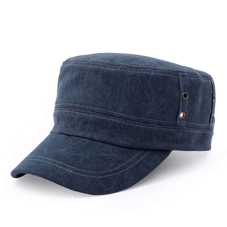 Men Cotton Flat Vintage Washed Cap Air Hole Stitching Retro Polo Baseball Hat A
