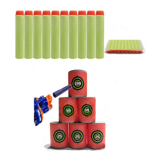 100PCS Light Green Refill Bullets Dart For Nerf N-strike Elite Rampage Retaliat