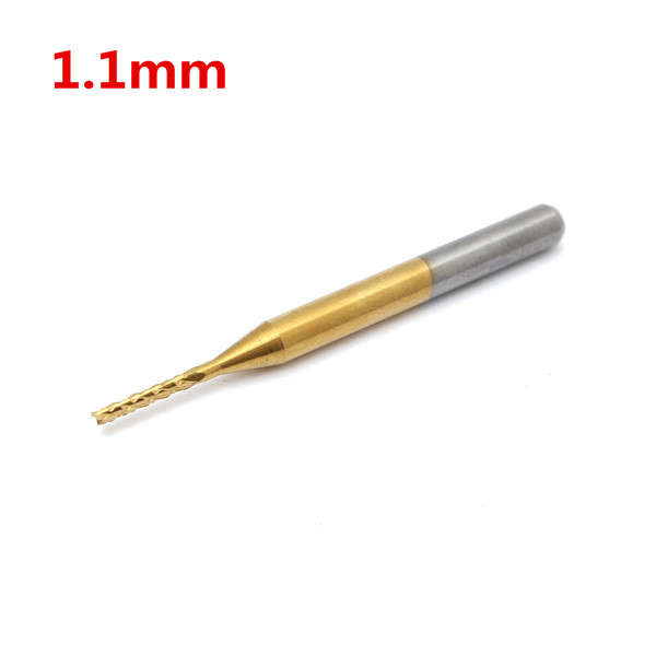 1.1mm Tungsten Steel Titanium Coat Carbide End Mill Engraving Bit CNC PCB Rotar