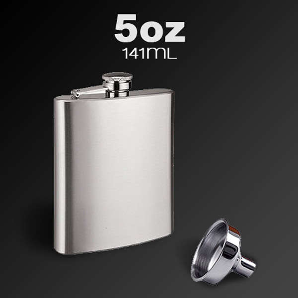 5OZ Stainless Steel Pocket Whisky Liquor Hip Flask With Funnel