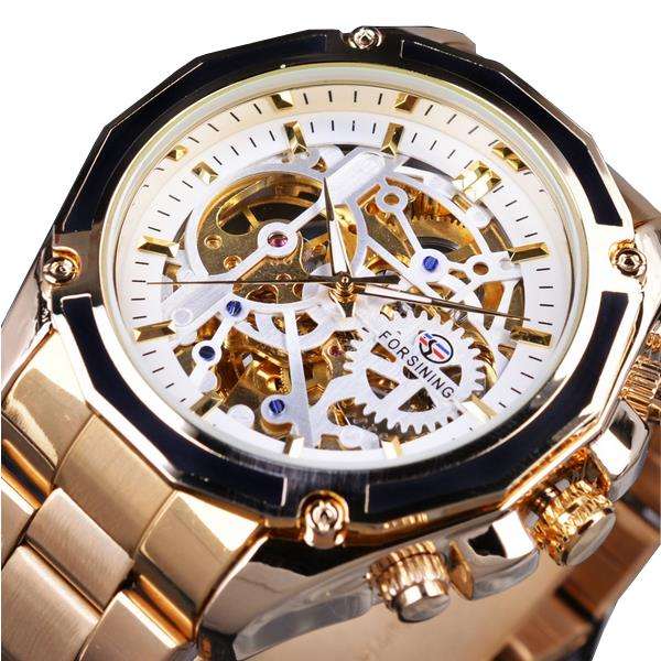 FORSINING F1030 Automatic Mechanical Watch Luxury Stainless Steel Strap Men Wri