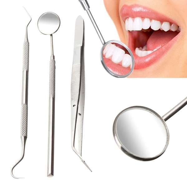 3Pcs/Lot Stainless Steel Dental Clean Tool Teeth Dentist Hygiene Pick Mirror Kit