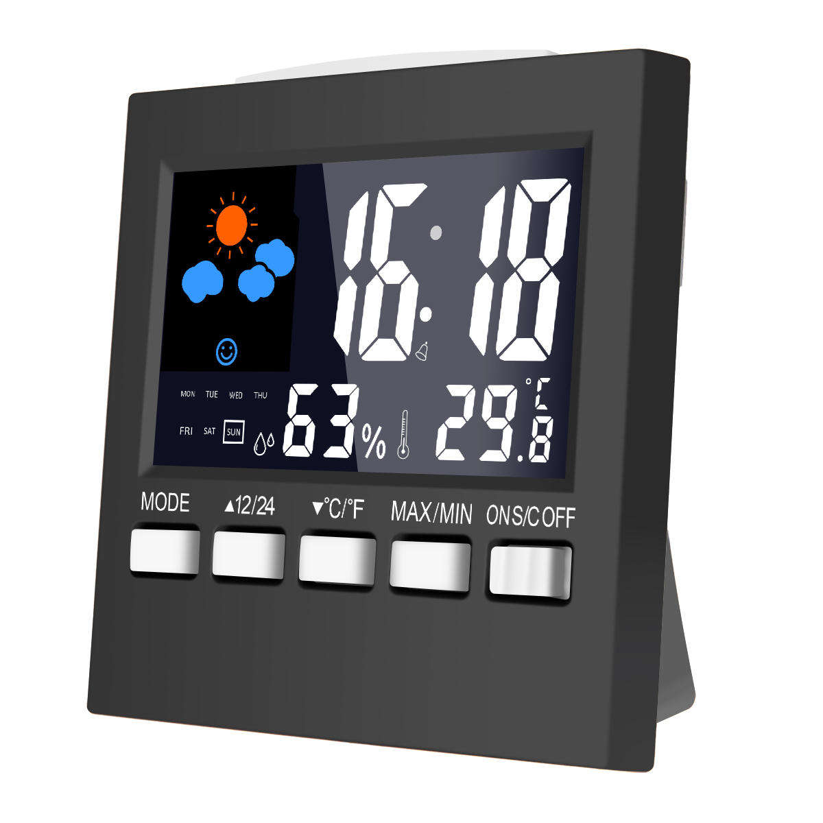 Loskii DC-001 Digital Temperature Humidity Alarm Clocks LCD Weather Station Dis