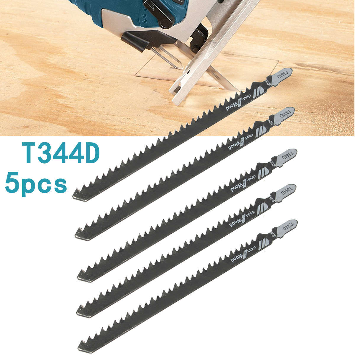 5pcs HCS T Shank Saw Blades Wood Plastics Plywood Cuttingtools for Jigsaw