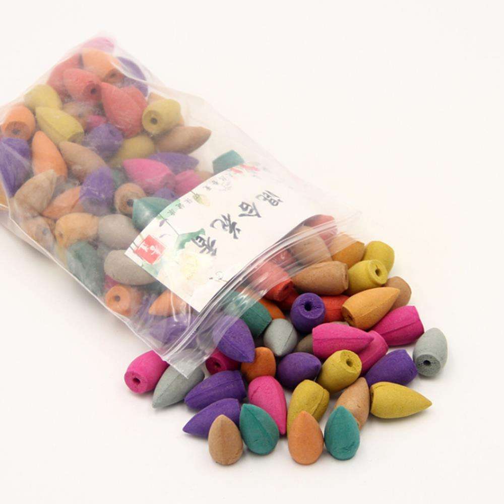 130Pcs/Bag Backflow Incense Cones Mix Fragrance Home Furnace Burner Fragrant In