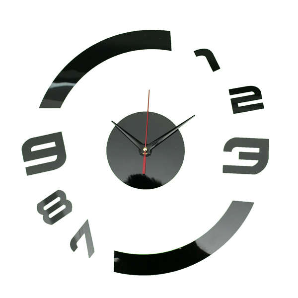 3 Colors DIY Mirror Wall Clock Wall Sticker Home Wall Decoration