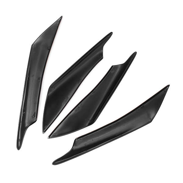 4Pcs ABS Black Car Auto Front Bumper Splitter Body Spoiler Canards Anti-collisi