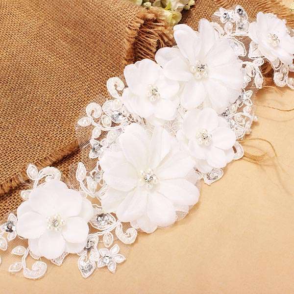 Bridal Woman Jewelry Lace Headdress Wedding Pearl Headpieces