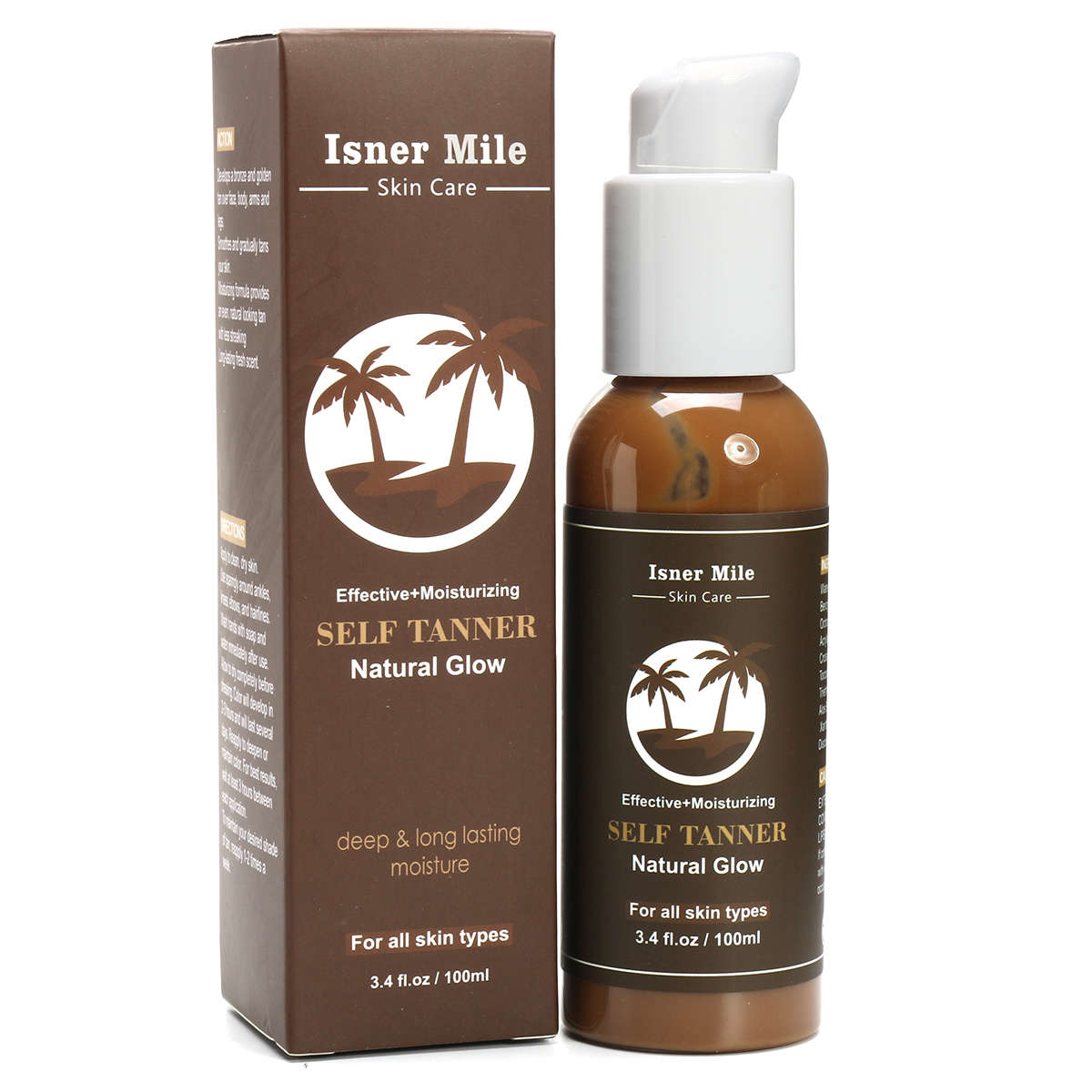 Isner Mile Effective Moisturizing Natural Glow Self Tanner Deep Long Lasting 10
