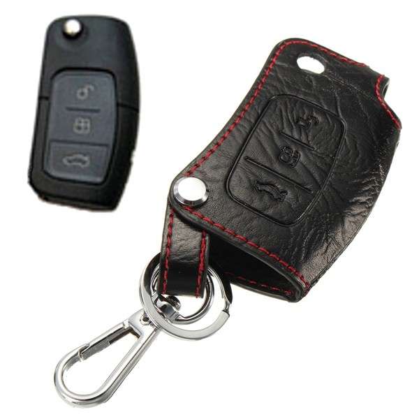 PU Leather Remote Key Holder Case Cover Bag Fob for FORD FOCUS FIESTA MONDEO 3B