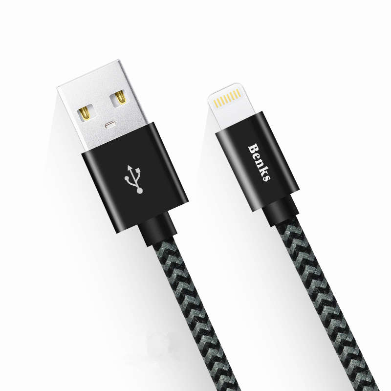 Benks 2.4A Lightning for Nylon Braided Fast Charger Data Cable for iPhone X 8 P