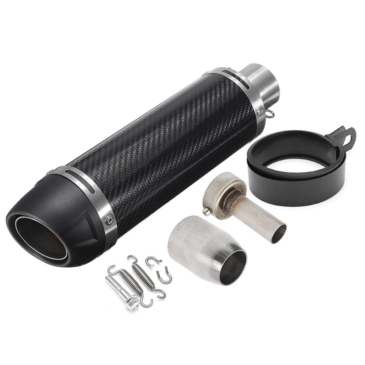 38-51mm Universal Motorcycle Carbon Fiber Exhaust Muffler Pipe with Silencer Lo