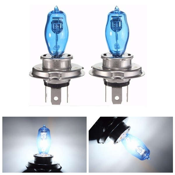 Pair H4 100W 6000K Car Halogen Bulbs Headlight Lamp White