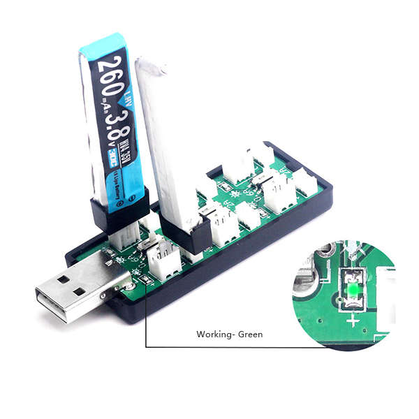 6CH USB To 3.7V 1S Lipo Battery Charging Adapter Board