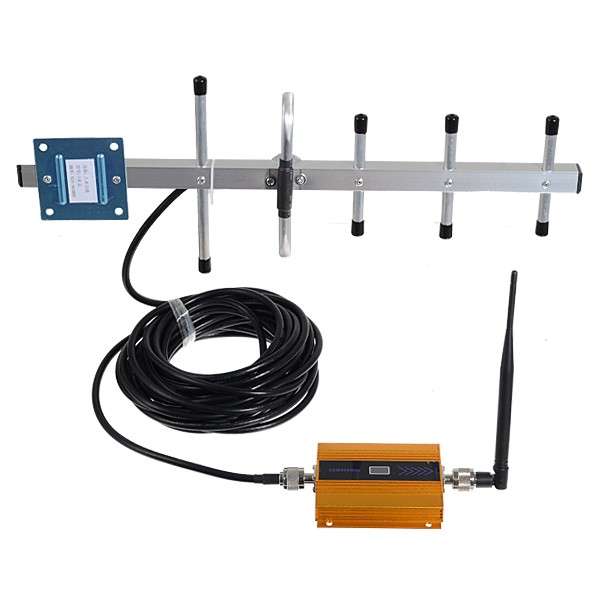 2G GSM 900mhz Gold 60dB Gain Cellphone Signal Booster Repeater Amplifier With Y