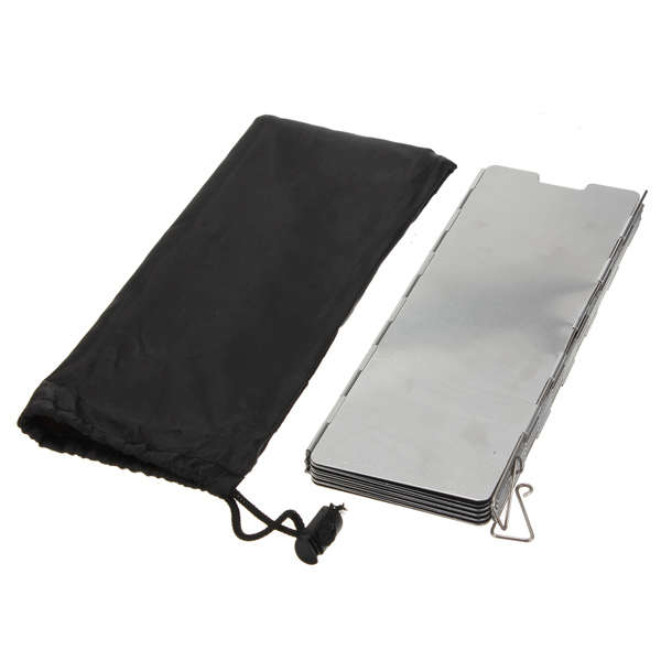10 Plates Fold Outdoor Camping Cooker Stove Wind Shield Screen Silver