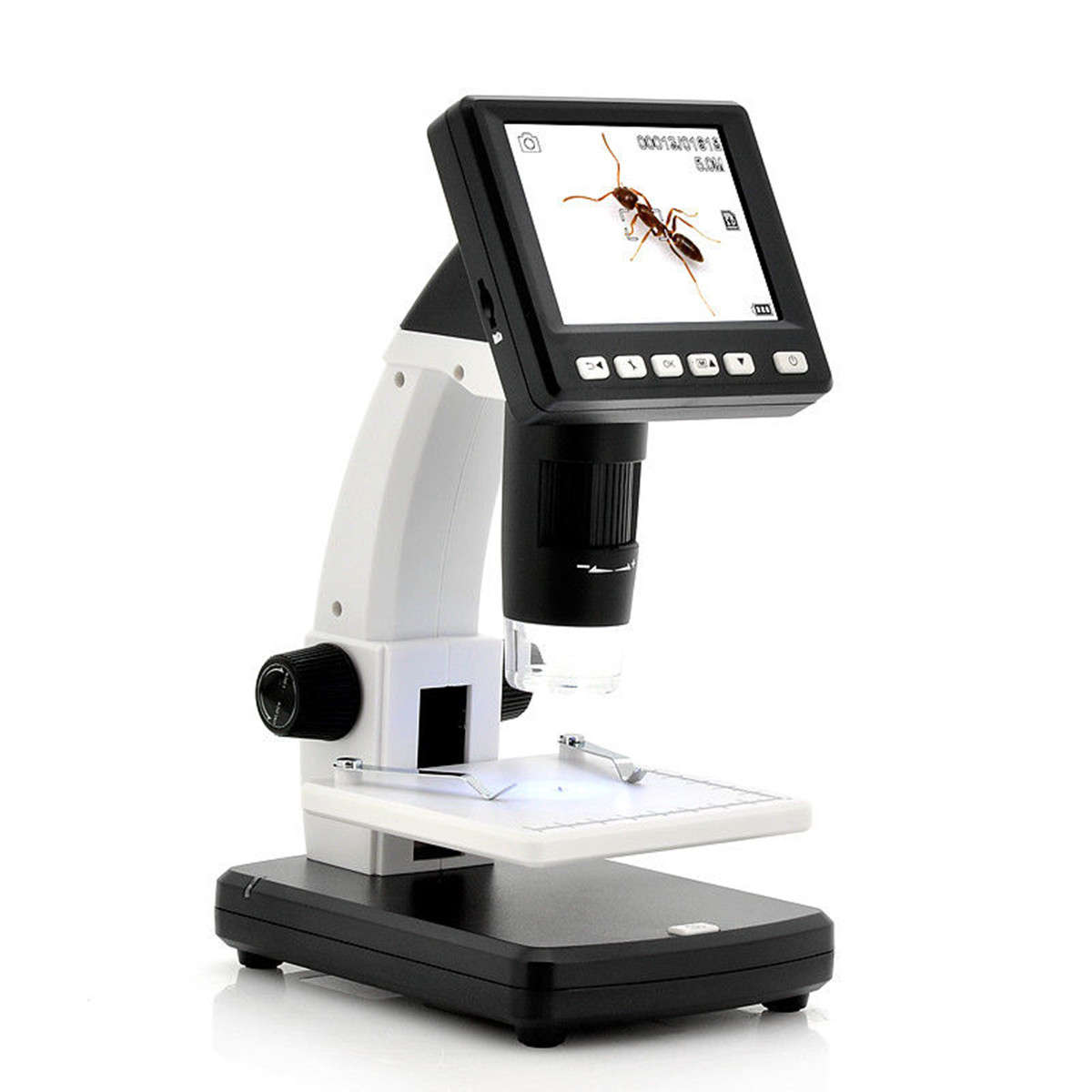 3.5 inch LCD Digital Microscope 5.0 Megapixel Image Sensor USB 500X Magnificati