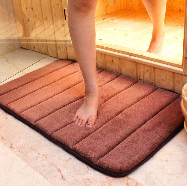 50X80cm Micro Suede Soft Bathroom Carpet Memory Foam Bath Mat