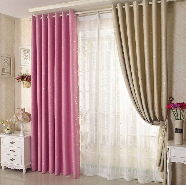 Honana WX-C13 Sky Star Blackout Curtains Thermal Insulated Grommets Drapes for