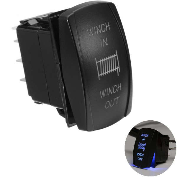 12V 20A 7Pin LED Light Laser Rocker Switch Momentary Rocker Switch Winch In Out