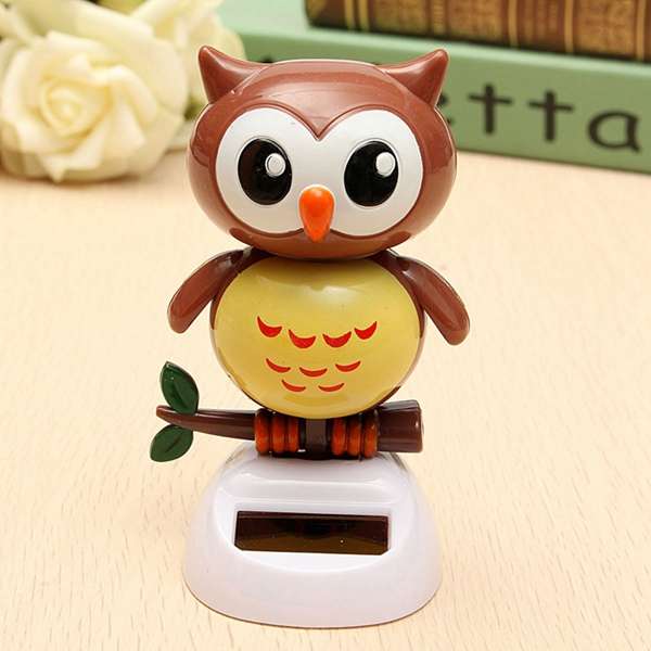 Solar Powered Owl Dancing Flip Flap Swinging Shook His Head Doll