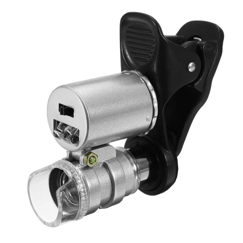 Professional Mini 60x LED UV Light Pocket Microscope Jeweler Magnifier Loupe LE