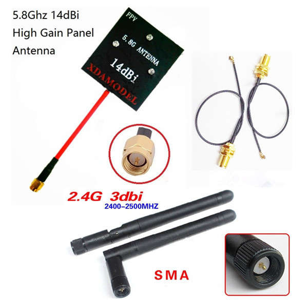 Hubsan H501S H107D+ H107D Enhanced FPV Distance 5.8Ghz 14dBi Panel Antenna 2.4G