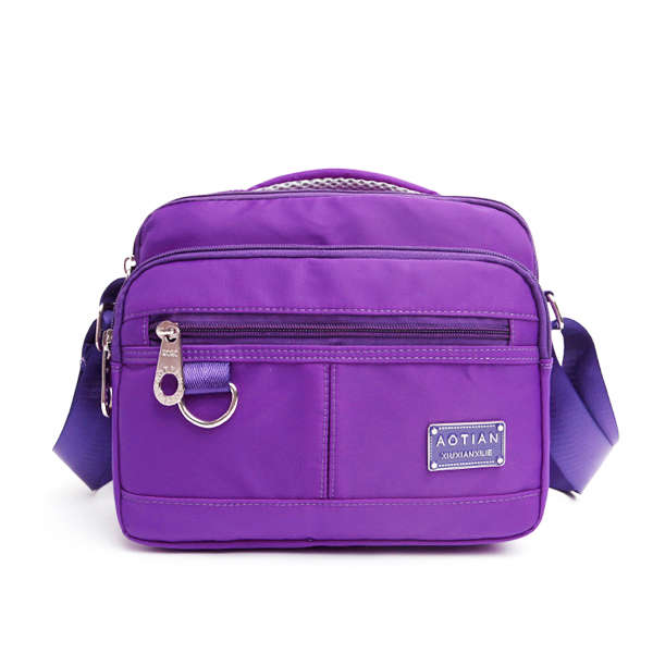 Women Lightweight Nylon Multi Zipper Waterproof Handbags Outdoor Shoulder Bags