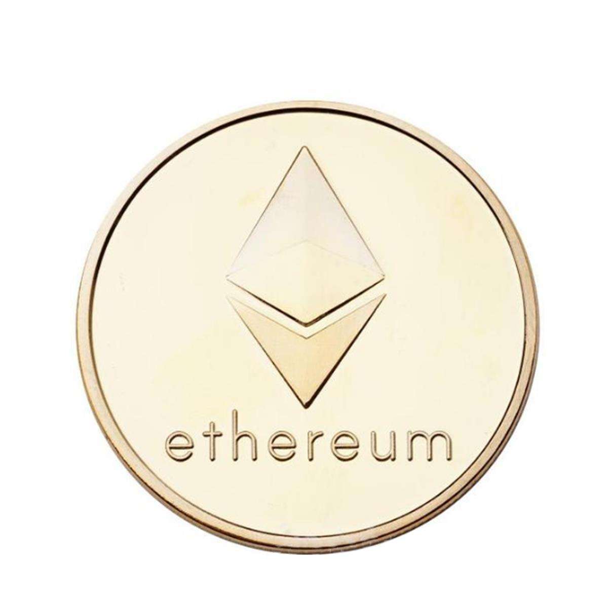 Gold Plated Ethereum Coin Coins Collectibles Mteal Art Antique Coins EDC Gadget