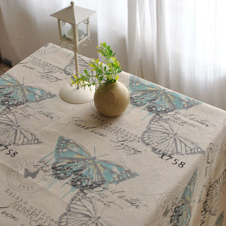 American Style Cotton Linen Tableware Mat Table Runner Tablecloth Desk Cover He