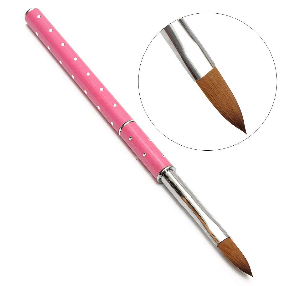 Metal Handle Nail Art Acrylic Brush Manicure Tool Salon Draw Painting Pen UV Gel