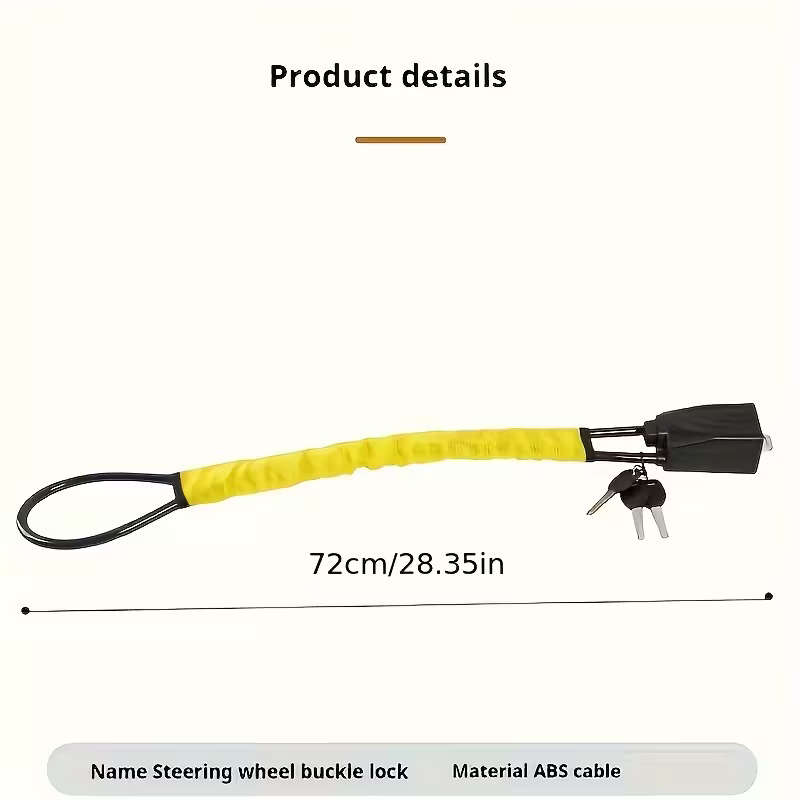 Anti-Theft Locking System for Car Steering Wheel - Blue
