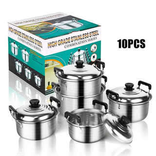 5-Piece Stainless Steel Pots Cookware Set