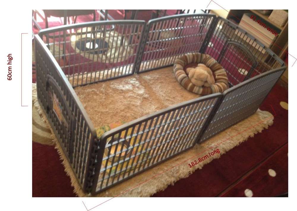 Grey puppy playpen WITH extension kit