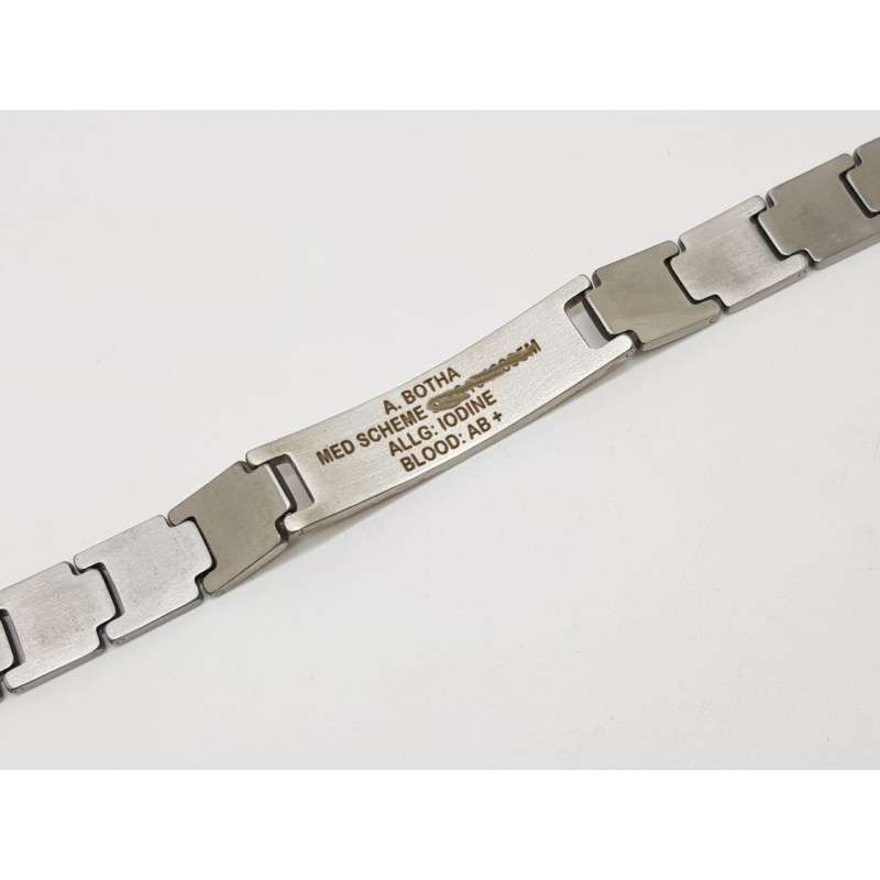 Stainless Steel Medical Alert Bracelet with free engraving
