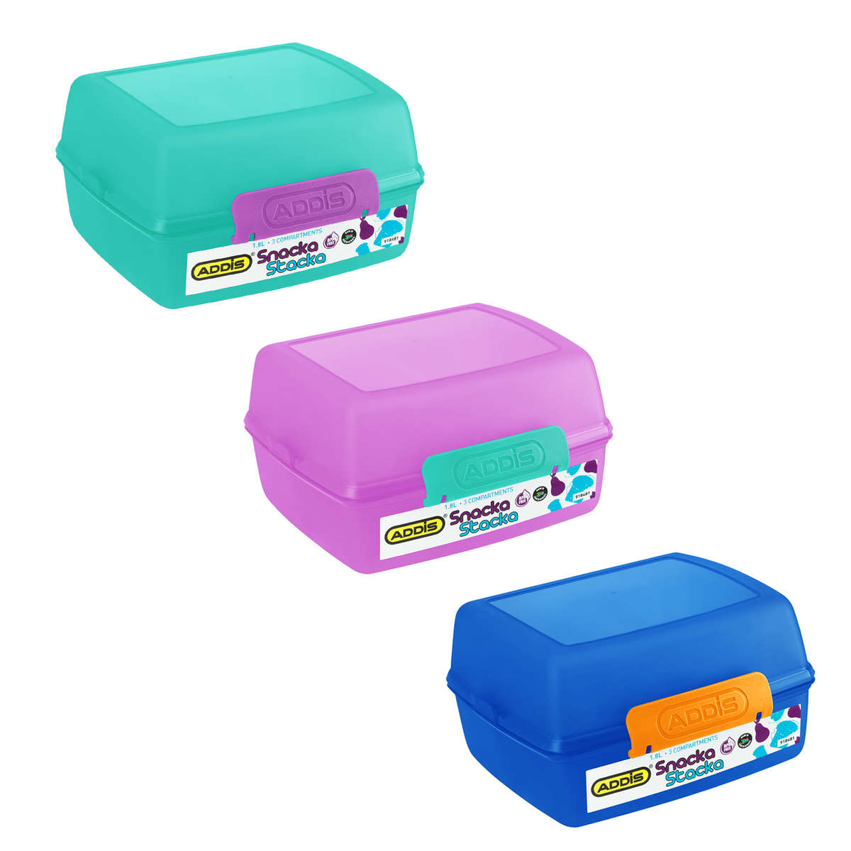 Addis Snacka Stacka Lunch Box 1.8L (Colour May Vary)