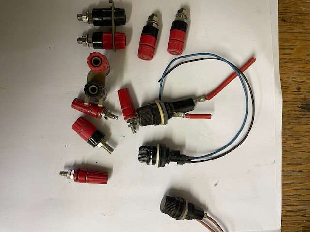 Assorted Electronic Components: Fuse Holders & Binding Posts Lot