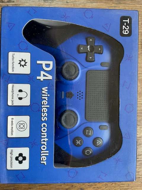 P4 T-29 Wireless Controller for PlayStation 4 - Blue (New in Box)