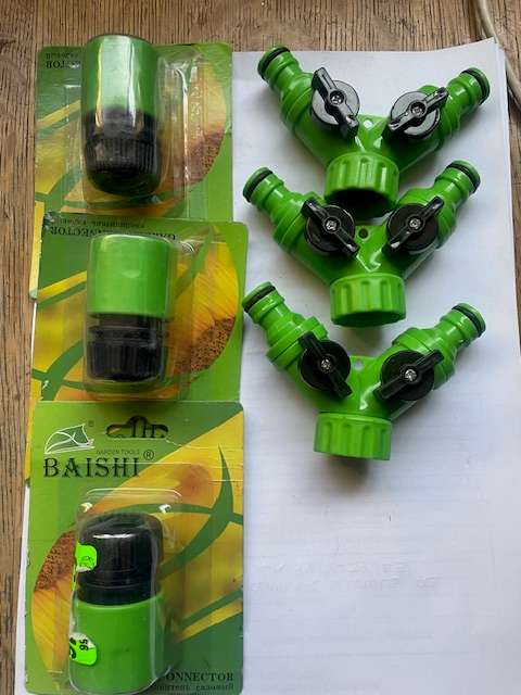 Garden Hose Connector & 2-Way Y-Splitter Set
