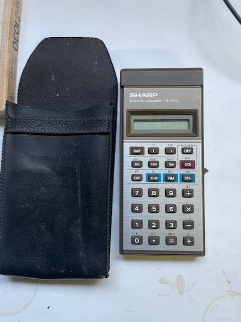 Vintage Calculators & Aristo Slide Rule Set with Cases and Original Manuals