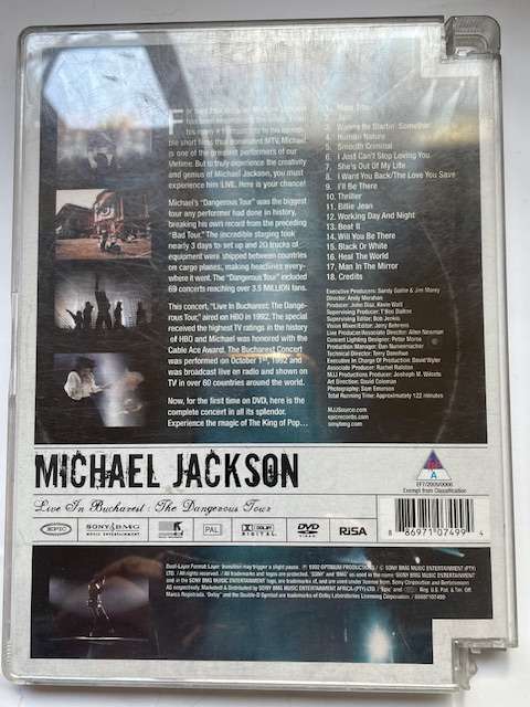Michael Jackson Live in Bucharest Dangerous Tour DVD 1992