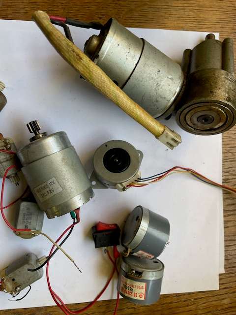 Assorted 12V DC Motors, Gear Motor & Stepper Motors