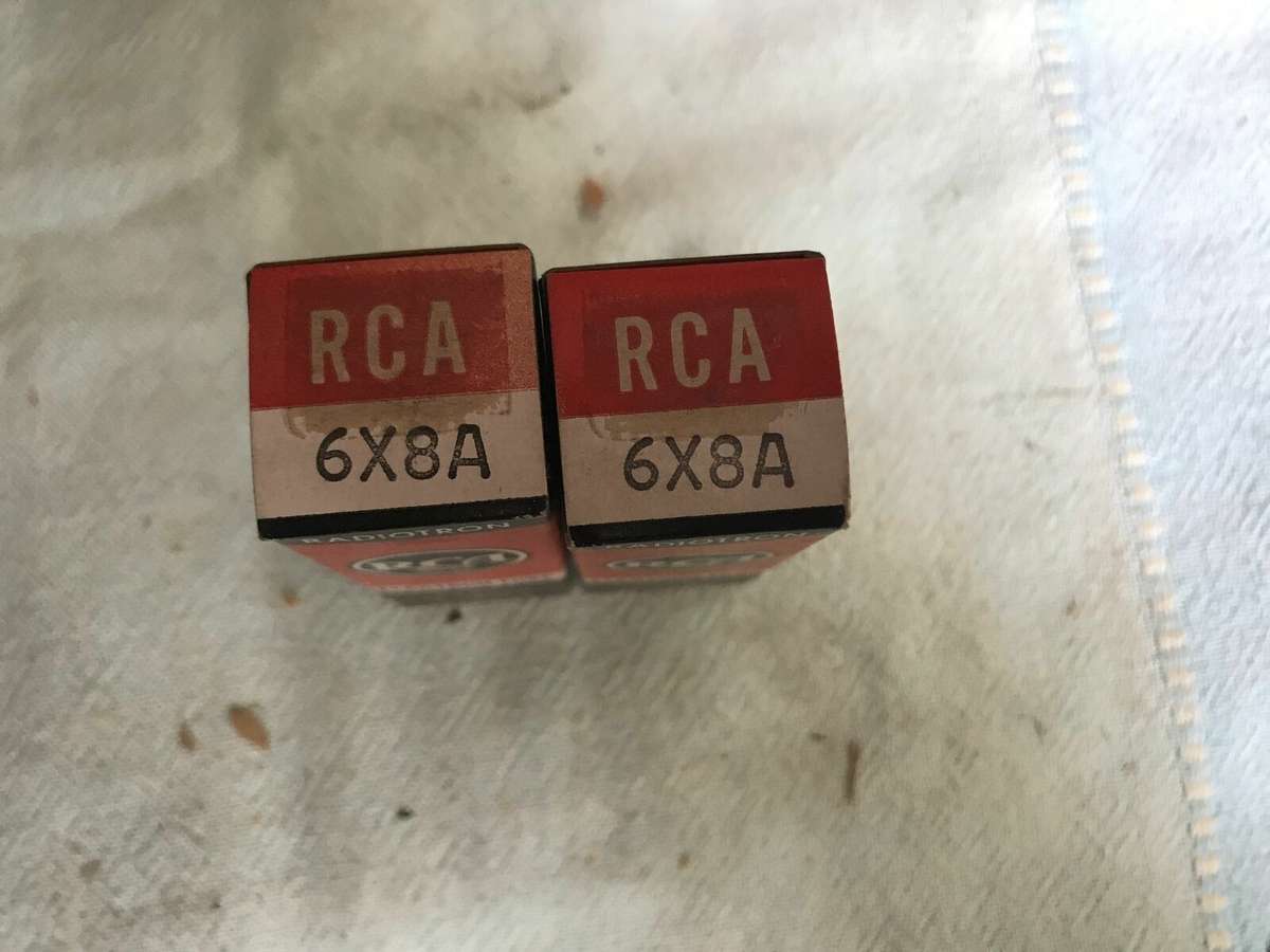 RCA 6X8A vacuum tubes 2 Pcs. Brand new. Still in box. NOS. Vintage.