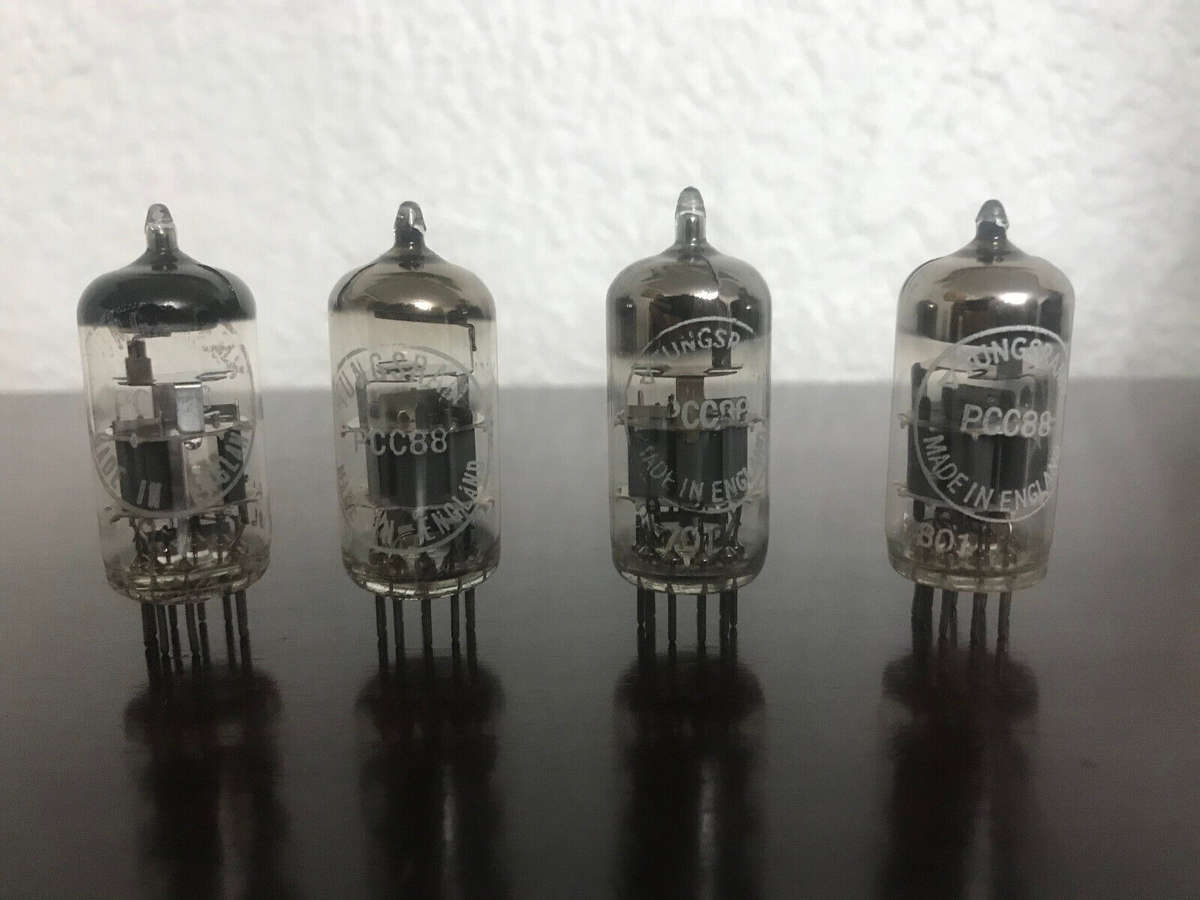 Tungsram NOS PCC88 ECC88 6DJ8 quad matched UK vacuum tubes original vintage