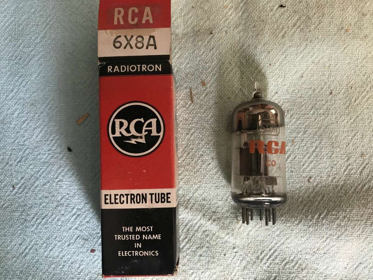 RCA 6X8A vacuum tubes 2 Pcs. Brand new. Still in box. NOS. Vintage.